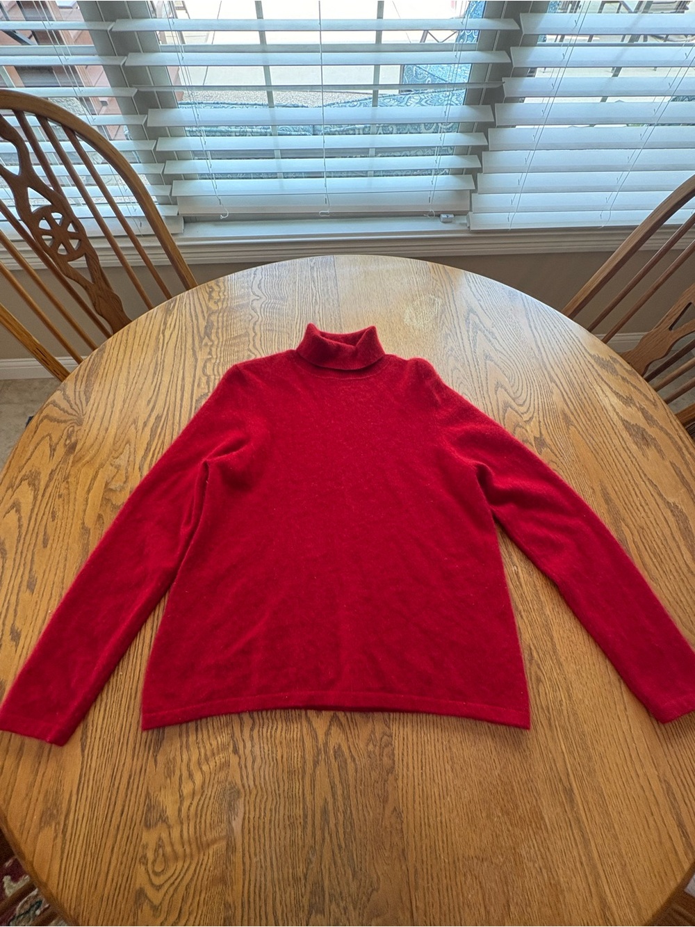 Charter Club Red 2 Ply Cashmere Turtleneck Sweater Sz L Classic